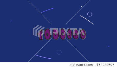 Featuring stylized number 1000000 floating on blue canvas with curved lines and circle outlines 132980697