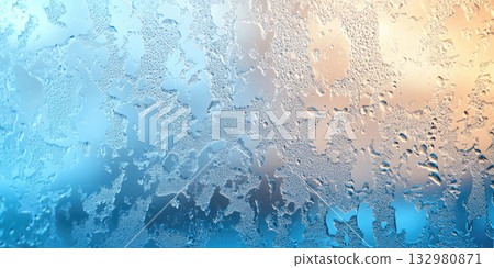 Subtle Reflections on Frosted Glass, Soft Winter Glow, Gentle Haze, Elegant Frosted Texture, Serene Aesthetic 132980871