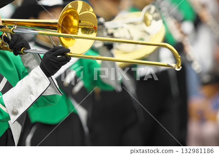 Marching band parade instruments 132981186