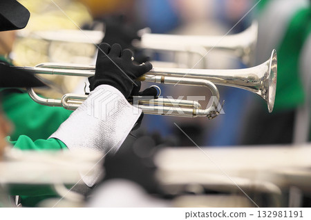 Marching band parade instruments 132981191