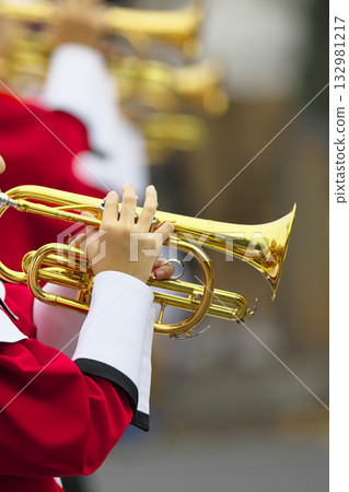 Marching band parade instruments 132981217