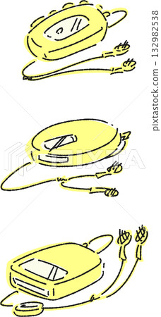 Set of various music players in solid colors 132982538