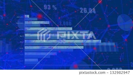 Showing Jan-Aug bar chart on dashboard, with numeric labels network overlay and bar or pie charts Showing Jan-Aug bar chart on dashboard, with numeric labels network overlay and bar or pie charts 132982947