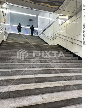 Subway stairs in Busan, South Korea 132984105