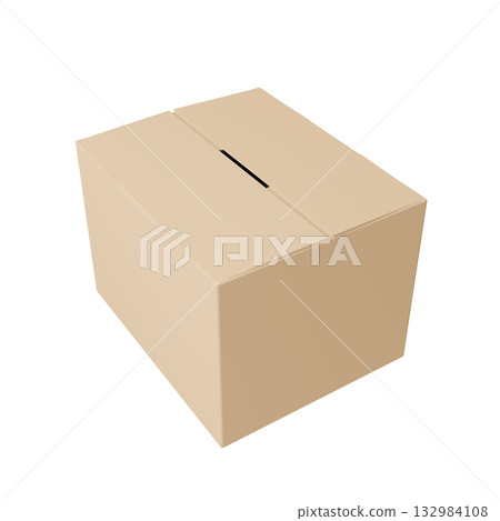 打開的紙箱,透明材料 打開的紙箱,透明材料 132984108