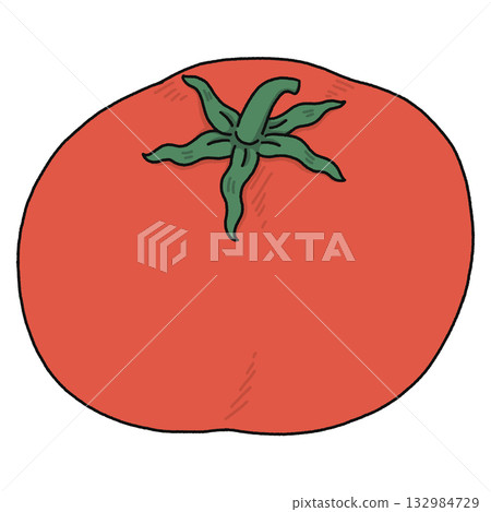 Cute Tomato Cartoon - Line Color 132984729
