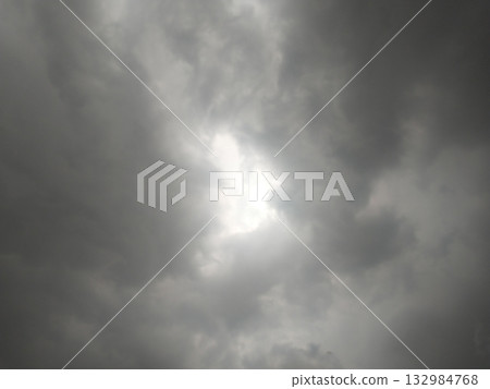 Dark rain clouds gathering in the sky with dramatic overcast atmosphere, no rainfall yet, representing monsoon season buildup and pre-rain weather conditions. Dark rain clouds gathering in the sky with dramatic overcast atmosphere, no rainfall yet, representing monsoon season buildup and pre-rain weather conditions. 132984768