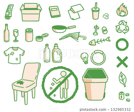 垃圾圖示/插圖集 132985332