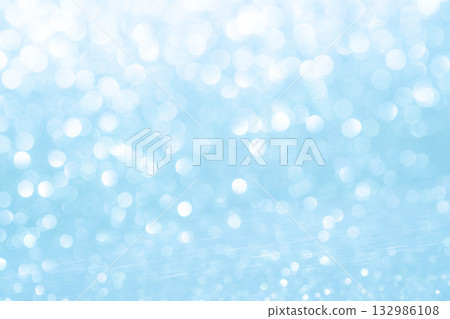 Light blue colored large and small bokeh glitter background material 132986108