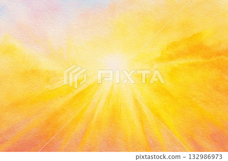 柔和的陽光水彩背景 132986973