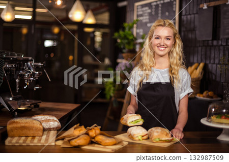 bakery, woman, bread 132987509