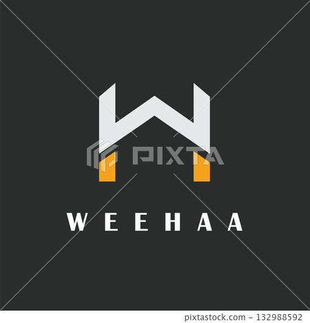 WH letter building concept logo icon vector element design template WH letter building concept logo icon vector element design template 132988592