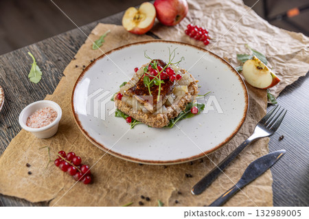 Fried foie gras on toast Fried foie gras on toast 132989005