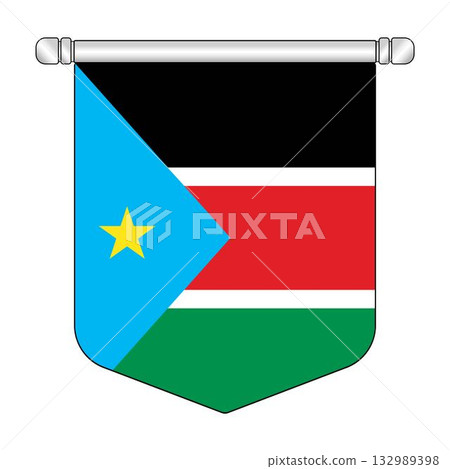 Equatorial South Sudan National Banner Symbol Hanging Equatorial South Sudan National Banner Symbol Hanging 132989398