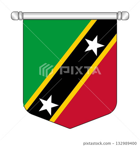 Equatorial Saint Kitts and Nevis National Banner Symbol Hanging 132989400