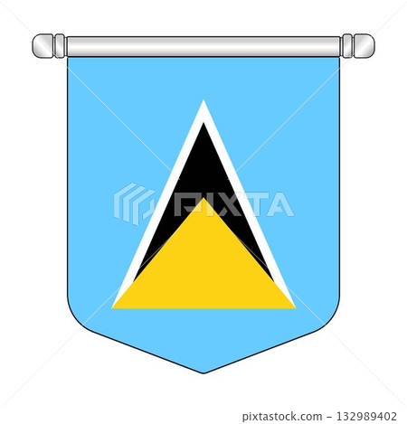 Equatorial Saint lucia National Banner Symbol Hanging 132989402