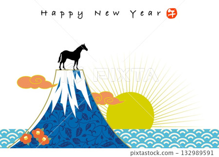 Horse Year New Year's Card Horse Year of the Horse New Year's Card Material Illustration Horse Year New Year's Card Horse Year of the Horse New Year's Card Material Illustration 132989591