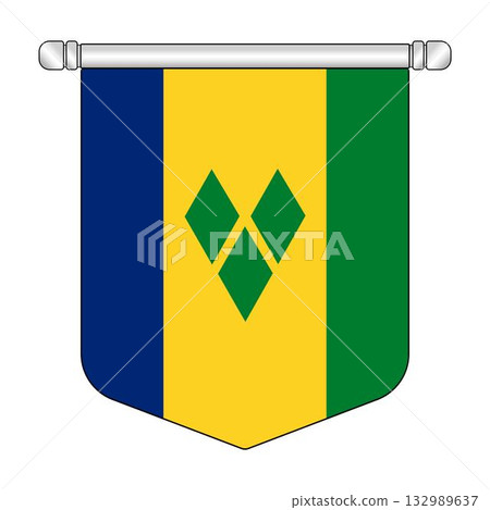 Equatorial Saint vincent and the grenadines National Banner Symbol Hanging 132989637