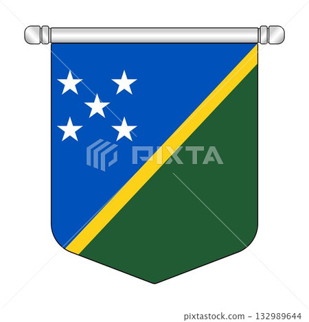 Equatorial Solomon islands National Banner Symbol Hanging Equatorial Solomon islands National Banner Symbol Hanging 132989644
