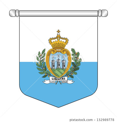 Equatorial San Marino National Banner Symbol Hanging 132989778