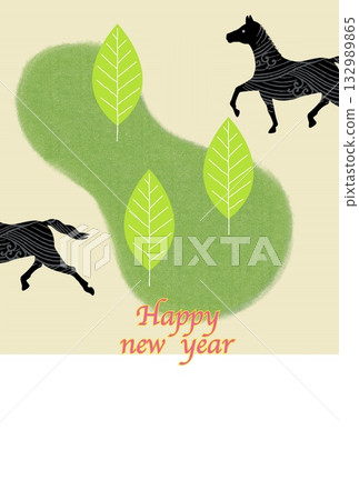 馬年新年賀卡 馬年新年賀卡素材 插圖 馬年新年賀卡 馬年新年賀卡素材 插圖 132989865