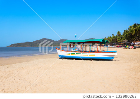 Boats at the Palolem Beach in Goa, India Boats at the Palolem Beach in Goa, India 132990262
