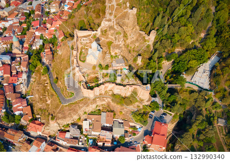 Tbilisi old town aerial panoramic view 132990340