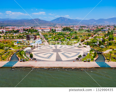 Sehit Fethi Bey Park aerial panoramic view in Fethiye city, Turkey Sehit Fethi Bey Park aerial panoramic view in Fethiye city, Turkey 132990435