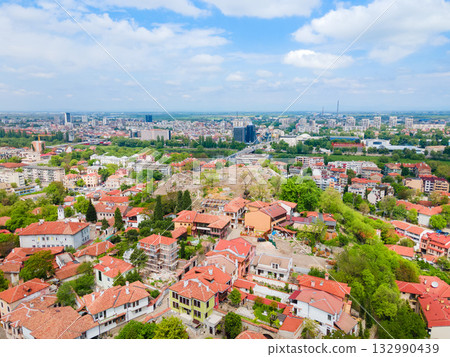 Plovdiv Old Town aerial panoramic view in Bulgaria 132990439