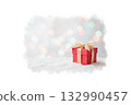 Heartwarming and cute Christmas illustrations: watercolor winter landscapes and gifts 132990457