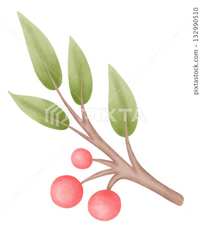 watercolor cute leaf painting national bird day 132990510