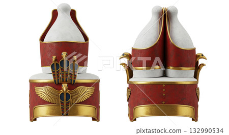 Ancient egyptian pharaoh double crown pschent a symbol of power shown in multiple views Ancient egyptian pharaoh double crown pschent a symbol of power shown in multiple views 132990534