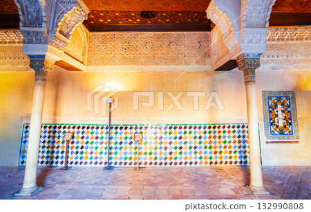 The Alhambra Palace interior in Granada, Spain 132990808