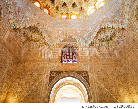 The Alhambra Palace interior in Granada, Spain 132990833