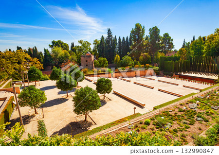 Generalife Theater near Alhambra Palace in Granada, Spain 132990847