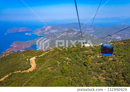 Cable car at Babadag mountain in Turkey Cable car at Babadag mountain in Turkey 132990929