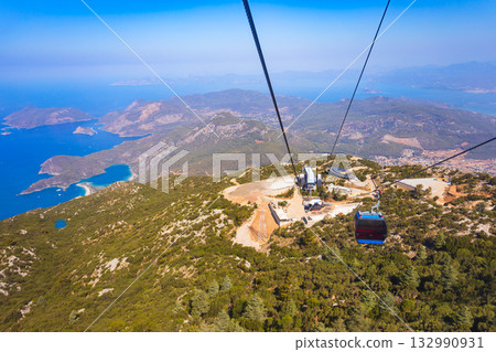 Cable car at Babadag mountain in Turkey Cable car at Babadag mountain in Turkey 132990931