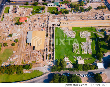 The Agora of Smyrna aerial panoramic view in Izmir city in Turkey 132991028