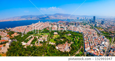 Izmir Kulturpark aerial panoramic view in Turkey 132991047