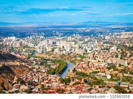Tbilisi old town aerial panoramic view 132991058