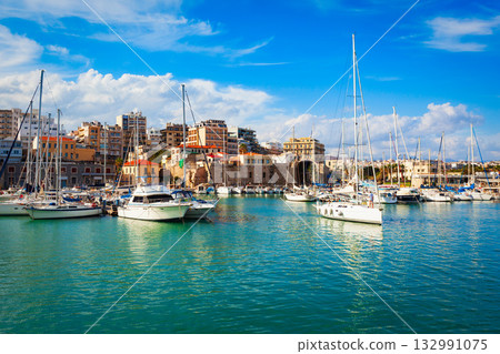 Port in Heraklion city, Crete island, Greece Port in Heraklion city, Crete island, Greece 132991075