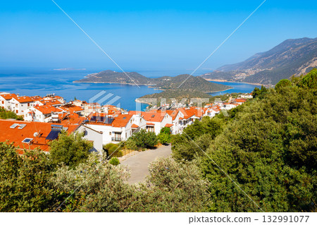 Kas city aerial panoramic view in Turkey Kas city aerial panoramic view in Turkey 132991077