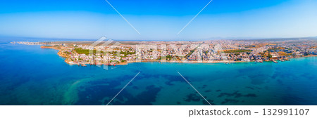 Didim city beach aerial panoramic view in Turkey Didim city beach aerial panoramic view in Turkey 132991107