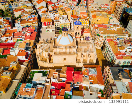 Concatedral de San Nicolas aerial panoramic view in Alicante Concatedral de San Nicolas aerial panoramic view in Alicante 132991111