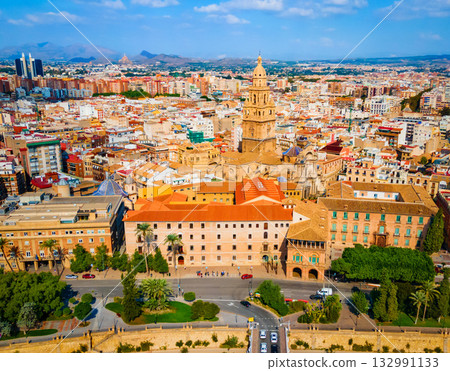 Saint Mary Cathedral aerial panoramic view in Murcia Saint Mary Cathedral aerial panoramic view in Murcia 132991133