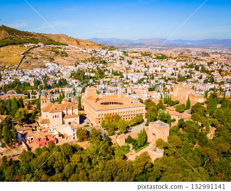 The Alhambra aerial panoramic view in Granada, Spain 132991141
