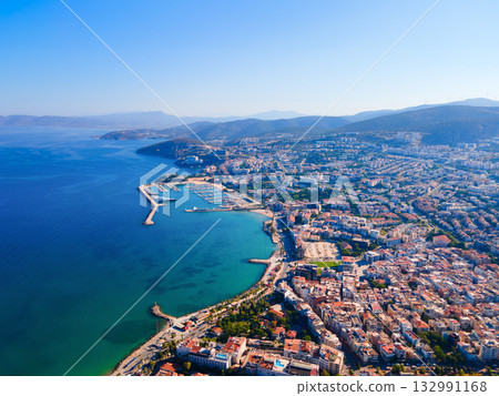 Kusadasi city aerial panoramic view in Aydin Province, Turkey 132991168