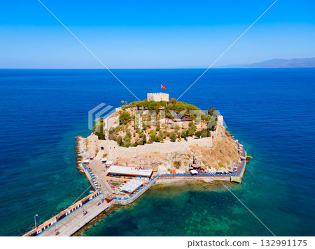 Pigeon Island aerial panoramic view in Kusadasi city, Turkey Pigeon Island aerial panoramic view in Kusadasi city, Turkey 132991175