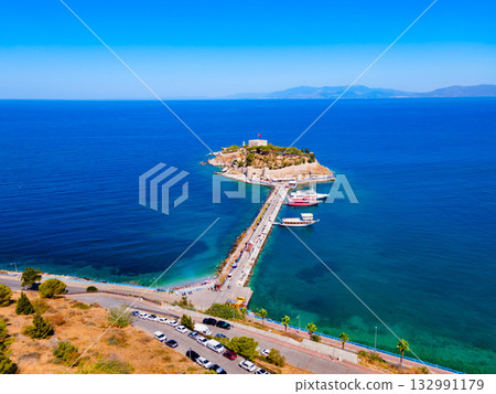 Pigeon Island aerial panoramic view in Kusadasi city, Turkey Pigeon Island aerial panoramic view in Kusadasi city, Turkey 132991179