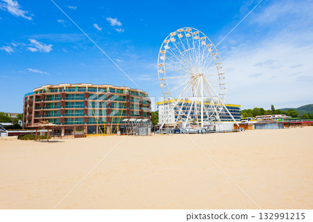 Ferris wheel at the Sunny Beach or Slanchev Bryag, Bulgaria Ferris wheel at the Sunny Beach or Slanchev Bryag, Bulgaria 132991215